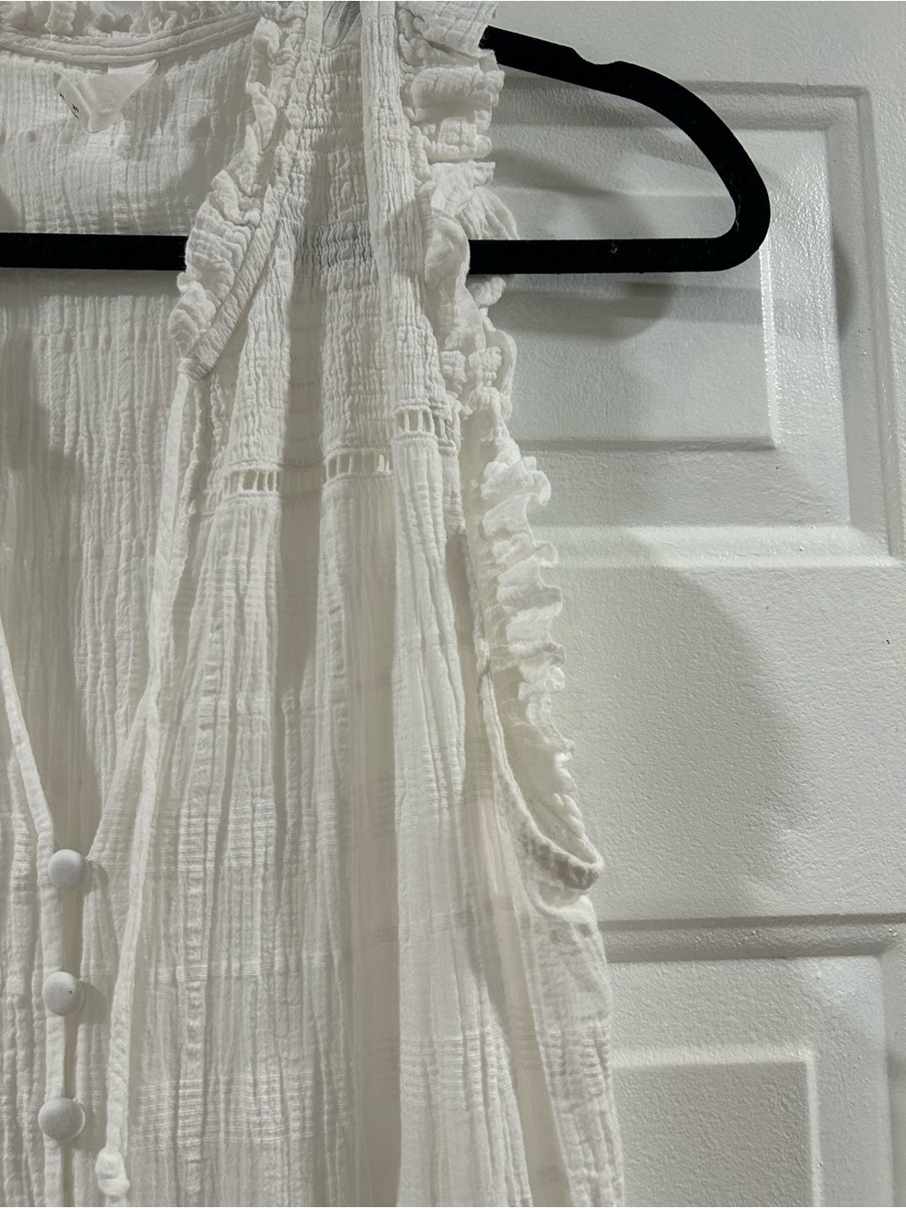 Kivari Serena Shirred Cotton Midi Dress In White - Picture 6 of 11